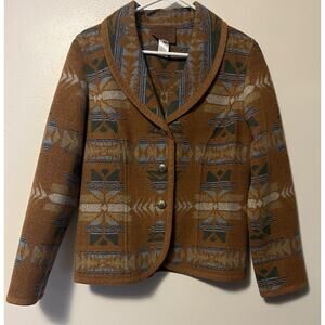 Pendleton Virgin Wool Jacket Aztec Southwestern Button Up Women’s Size Small